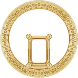 10K Yellow Gold 7x5 mm Emerald Pendant Mounting – image 2