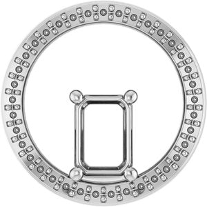 Sterling Silver 7x5 mm Emerald Pendant Mounting – image 2