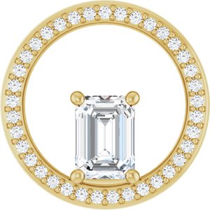 18K Yellow Gold 7x5 mm Emerald Pendant Mounting