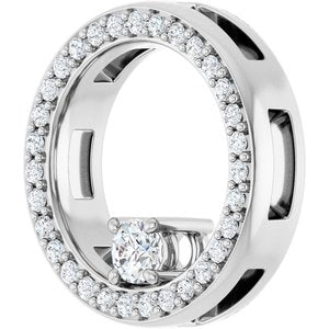 10K White Gold 3 mm Round Pendant Mounting – image 3