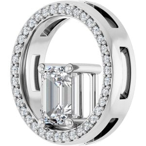 18K White Gold 7x5 mm Emerald Pendant Mounting – image 3