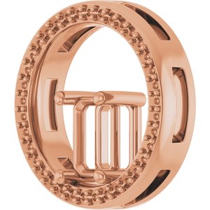 10K Rose Gold 7x5 mm Emerald Pendant Mounting – image 4