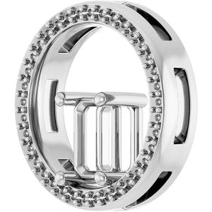 Continuum Sterling Silver 7x5 mm Emerald Pendant Mounting – image 4