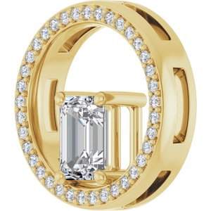 10K Yellow Gold 7x5 mm Emerald Pendant Mounting – image 3