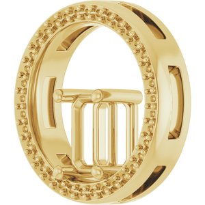18K Yellow Gold 7x5 mm Emerald Pendant Mounting – image 4