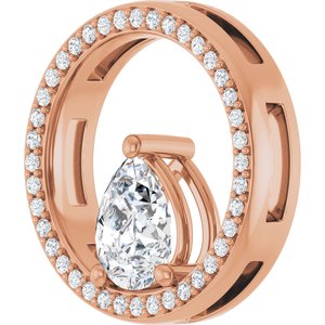 14K Rose Gold 8x6 mm Pear Pendant Mounting – image 3