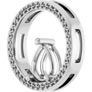 10K White Gold 8x6 mm Pear Pendant Mounting – image 4