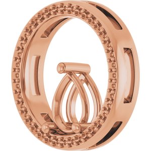 14K Rose Gold 8x6 mm Pear Pendant Mounting – image 4