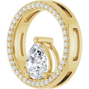 10K Yellow Gold 8x6 mm Pear Pendant Mounting – image 3