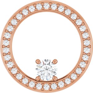 10K Rose Gold 3.8 mm Round Pendant Mounting