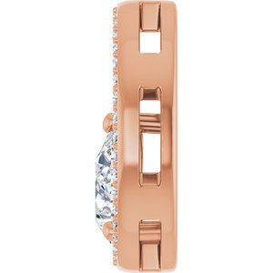 10K Rose Gold 8x6 mm Pear Pendant Mounting – image 5