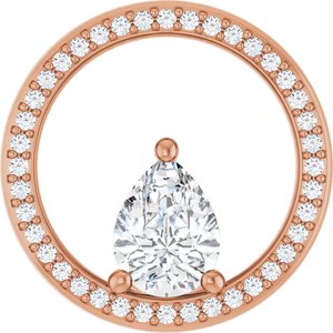 10K Rose Gold 8x6 mm Pear Pendant Mounting