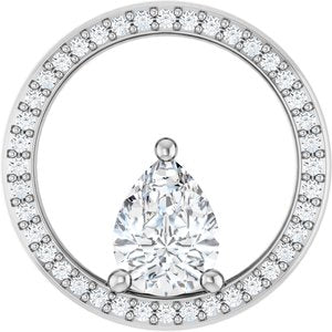 10K White Gold 8x6 mm Pear Pendant Mounting