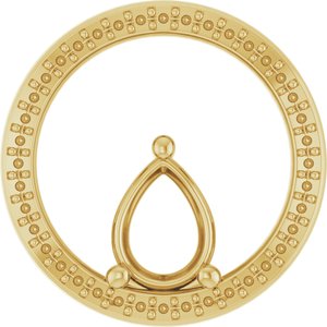 14K Yellow Gold 8x6 mm Pear Pendant Mounting – image 2