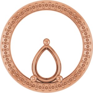 14K Rose Gold 8x6 mm Pear Pendant Mounting – image 2