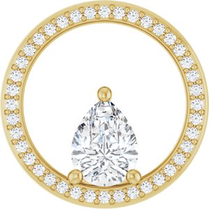 10K Yellow Gold 8x6 mm Pear Pendant Mounting