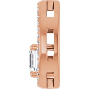 10K Rose Gold 6x6 mm Asscher Pendant Mounting – image 5