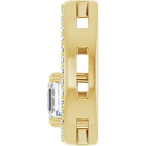 10K Yellow Gold 6x6 mm Asscher Pendant Mounting – image 5