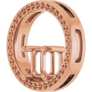 10K Rose Gold 6x6 mm Asscher Pendant Mounting – image 4