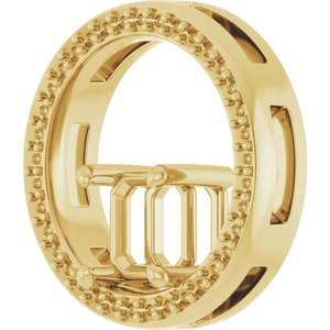 14K Yellow Gold 6x6 mm Asscher Pendant Mounting – image 4