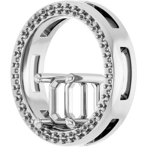 Sterling Silver 6x6 mm Asscher Pendant Mounting – image 4