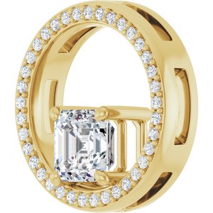 14K Yellow Gold 6x6 mm Asscher Pendant Mounting – image 3