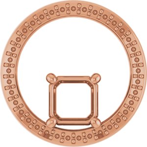 10K Rose Gold 6x6 mm Asscher Pendant Mounting – image 2