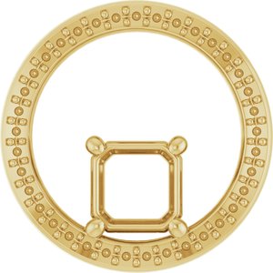10K Yellow Gold 6x6 mm Asscher Pendant Mounting – image 2