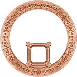 10K Rose Gold 5x5 mm Asscher Pendant Mounting – image 2