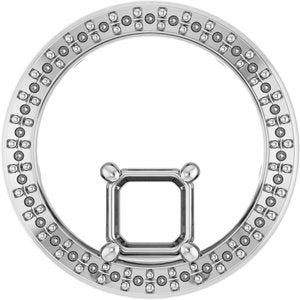 Sterling Silver 5x5 mm Asscher Pendant Mounting – image 2