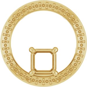 10K Yellow Gold 5x5 mm Asscher Pendant Mounting – image 2