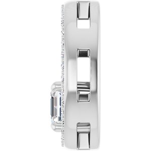 Sterling Silver 5x5 mm Asscher Pendant Mounting – image 5