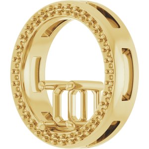 10K Yellow Gold 5x5 mm Asscher Pendant Mounting – image 4