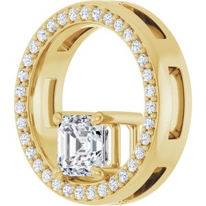 10K Yellow Gold 5x5 mm Asscher Pendant Mounting – image 3