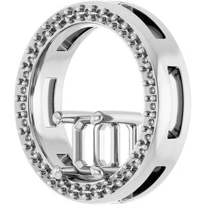 Platinum 5x5 mm Asscher Pendant Mounting – image 4