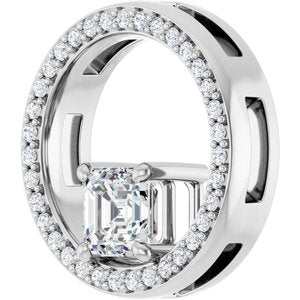 Sterling Silver 5x5 mm Asscher Pendant Mounting – image 3