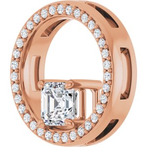 14K Rose Gold 5x5 mm Asscher Pendant Mounting – image 3