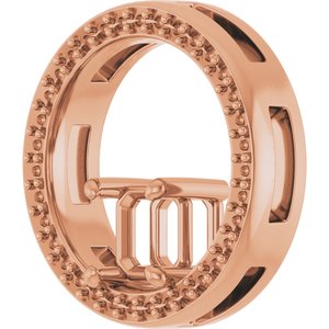 14K Rose Gold 5x5 mm Asscher Pendant Mounting – image 4