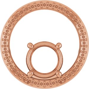 10K Rose Gold 8 mm Round Pendant Mounting – image 2