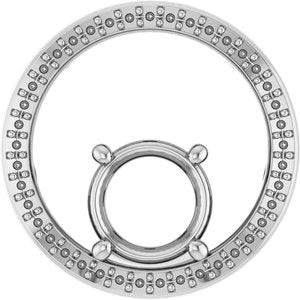 14K X1 White Gold 8 mm Round Pendant Mounting – image 2