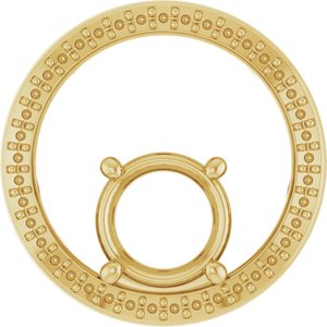 18K Yellow Gold 8 mm Round Pendant Mounting – image 2