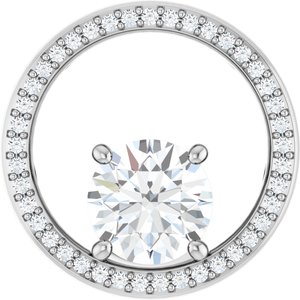 14K White Gold 8 mm Round Pendant Mounting
