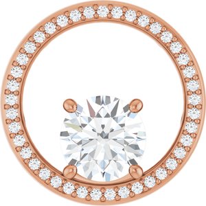 10K Rose Gold 8 mm Round Pendant Mounting