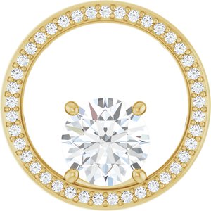 10K Yellow Gold 8 mm Round Pendant Mounting