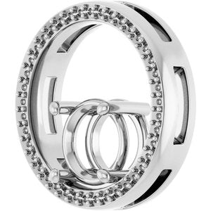 18K White Gold 8 mm Round Pendant Mounting – image 4