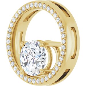 18K Yellow Gold 8 mm Round Pendant Mounting – image 3