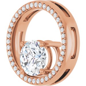 10K Rose Gold 8 mm Round Pendant Mounting – image 3