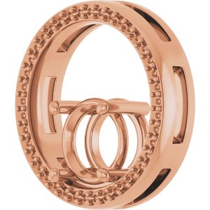 14K Rose Gold 8 mm Round Pendant Mounting – image 4