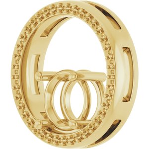 10K Yellow Gold 8 mm Round Pendant Mounting – image 4
