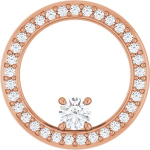 18K Rose Gold 3.4 mm Round Pendant Mounting